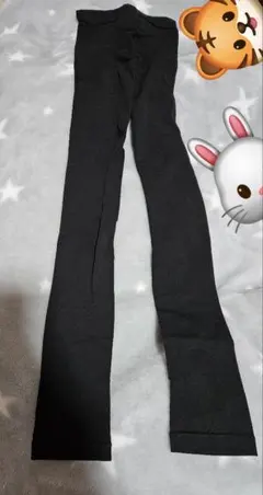 新品未使用開封済みタグ無し着圧かかと無しつま先無しタイツ黒サイズ不明①