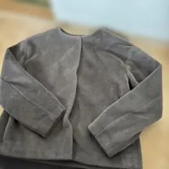 UNIQLO Lサイズ　スムースヤーンフリースノーカラージャケット07 GRAY