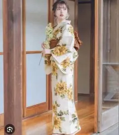 Dita 和歌山染工日本染め（ゆかた・兵児帯セット） 夏色の向日葵しらべ