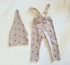 帽子付き 韓国 子供服 ベビー サロペット パンツ サスペンダー パンツ 80