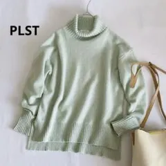 PLST プラステ　カシミヤウールのきれい色♪タートルニット S ウォッシャブル