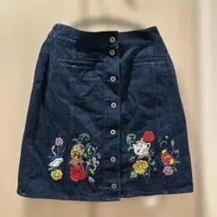 ディズニー 美女と野獣 刺繍 デニム タイトスカートのサムネイル