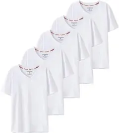 [５枚組] インナーシャツ メンズ 半袖 肌着 綿100% Tシャツ 白 2XL