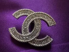 シャネル ダブルCロゴ ヴィンテージブローチ シルバー