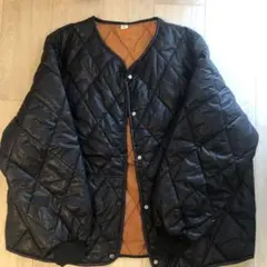 黒 キルティングジャケット 茶色裏地