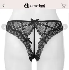 完売品❤️新品❤️エメフィール スクエアレースハーフバックショーツ 黒 M セクシーのサムネイル