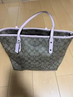 COACH トートバッグ ブラウン ピンク