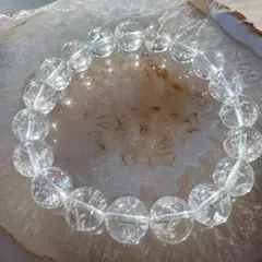 【未使用】 美品 爆虹 アイリスクォーツ 水晶 ブレスレット 天然石 透明感