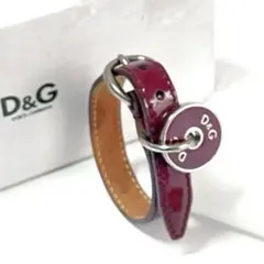 D&G レザーブレスレット ボルドー 赤 本革 ドルチェ&ガッバーナ 箱付きのサムネイル