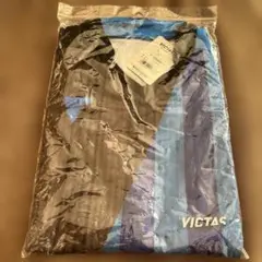 VICTAS 卓球ウェア 青黒ストライプ Vネック