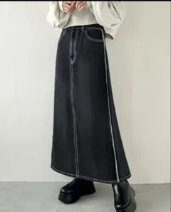 【GRL】サイドアウトシームデニムタイトスカート[qu33] L