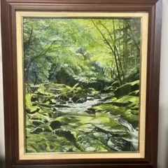 【繊細な描写】藤村ひでき 油絵「迫力の渓流」 風景 画 絵画 肉筆 サイン有 繊細な描写】藤村ひでき 油絵「迫力の渓流」 風景 画 絵画 肉筆 サイン