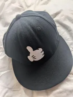 ミッキーの手のロゴ キャップ 黒