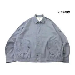 90s vintage シャツブルゾン 薄手 薄い青系　L