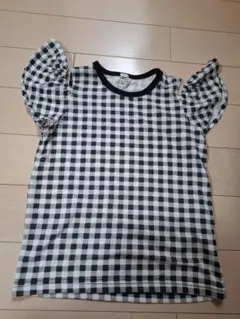 PRO チェック柄 フリル袖 Tシャツ 130cm