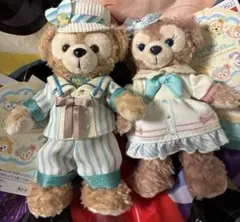 ダッフィー&シェリーメイ　ぬいぐるみバッジ ファインドユアビューティフルブルー