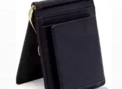 新品　マネークリップ　財布　二つ折り財布　小銭入れ薄型カード メンズ 黒のサムネイル