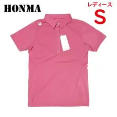 ＜新品＞レディースSサイズ　本間ゴルフ　HONMA　半袖　ポロシャツ　ピンクのサムネイル