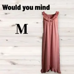 美品Would you mindルームウェアワンピースピンクM〜Lフリル レース