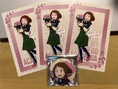 [匿名配送]ヒロアカ トレーディング缶バッジ・ポストカード　麗日お茶子