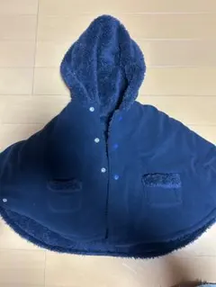 ネイビー フード付きポンチョ