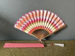 ミッソーニ扇子［ストラップ、ちりめんの扇子ケース、箱付き］