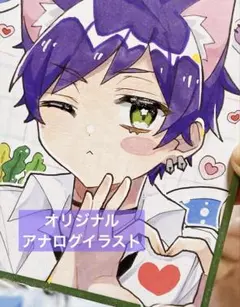 手描き イラスト オリキャラ ハンドメイド 男の子 色紙 OC アナログ
