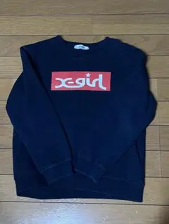 x-girl ロゴ　ブラックトレーナー 130cm