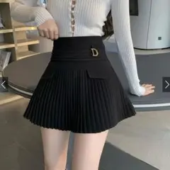 GRL インパン裏地付きチャームプリーツミニスカート[ks117] S 新品