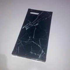 iPhone用ケース 大理石柄 ブラック