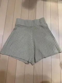 リブ編み ベージュ ショートパンツ Fサイズ