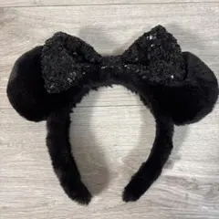 ミニーマウス 黒 カチューシャ スパンコール ディズニー