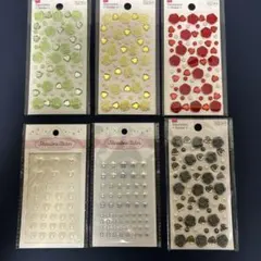 【纏め売り】デコレーションシール ラインストーン 6枚セット