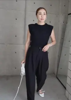 eLLa ノースリーブ ニット ブラック