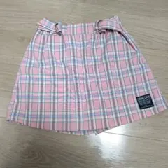 ジェニィラブ スカパン 140 ピンク チェックスカート