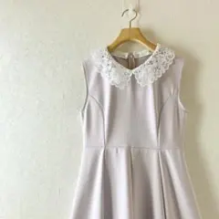 トッコクローゼット 花柄刺繍　レース襟 ノースリーブ ワンピース 2way