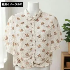FOREVER21 小花柄 ドット ブラウス フリル袖 森ガール Y2K S