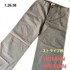 【HUMAN WOMAN】Sサイズ　ストライプ　カジュアルパンツのサムネイル