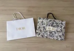 Dior ショップ袋 ホワイト 花柄 ２点まとめ売り