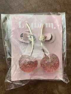 Liquem リキュエム　チェリー型ピアス ピンク　宝石展限定