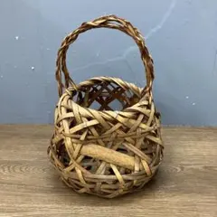 B壁 【伝統工芸】竹籠 竹細工 手仕事 御所籠 野点籠 昭和レトロ 古道具