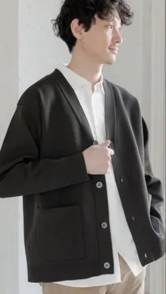 GLOBAL WORK リッチライトニットVカーディガンMサイズ