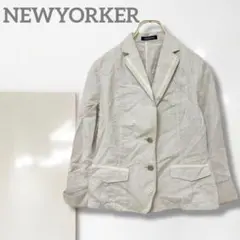 n3【ニューヨーカー】テーラードジャケット/上質 オフィスカジュアル 綿 麻 軽