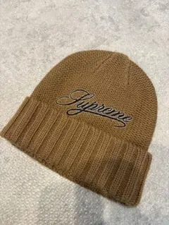 Supreme シュプリーム　ブラウン　ニット帽　ビーニー　茶　ストリート　美品
