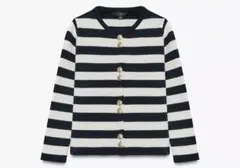 ZARA ストライプニットカーディガン　S ザラ