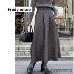 【公式サイト完売！】フレディエミュ　ロングスカート　フレア　黒　キルティング　M