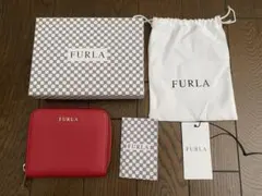 【美品】FURLA 二つ折り財布 レッド