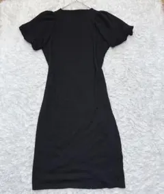 GRL パフスリーブ 半袖 ロング ワンピース 黒 無地 F レディース 美品系