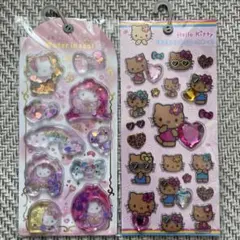【4枚目おまけ付】キティ ウォーターインシール キラキララインストーンシール