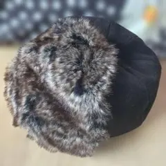 sense of grace ウールファー　ベレー帽　ブラック　個性的ベレー帽